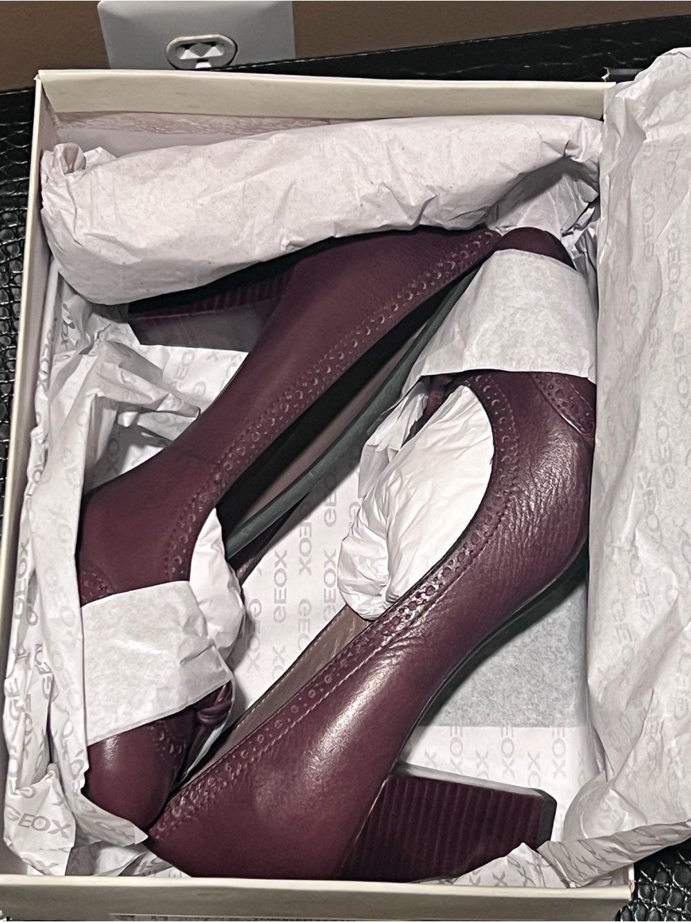 Geox Women's Plum Leather Block Heel Pumps